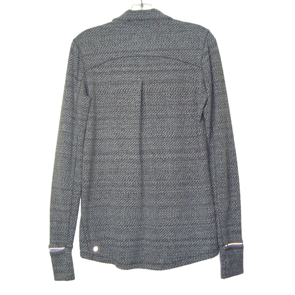 Lululemon Jacket Womens Size 8 White 1/2 Zip Pullover Thumbholes Gray White - Picture 3 of 11